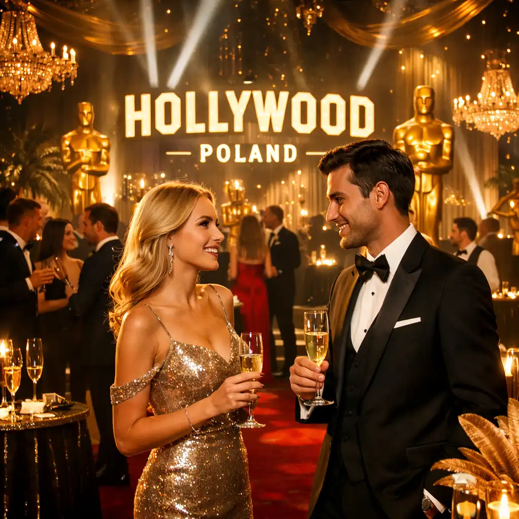 Przyjęcie w stylu Hollywood glamour z czerwonym dywanem